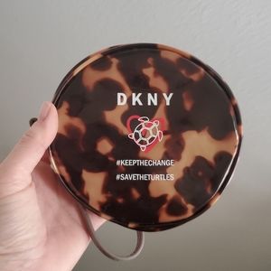 New DKNY Keep the Change Save the Turtles Faux Tortoise Shell Wristlet.
